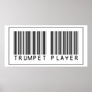 Affiche Barcode Trumpet Player