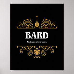 Affiche Bard Classe Tablett Jeu RPG