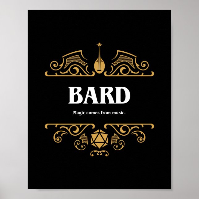 Affiche Bard Classe Tablett Jeu RPG (Devant)