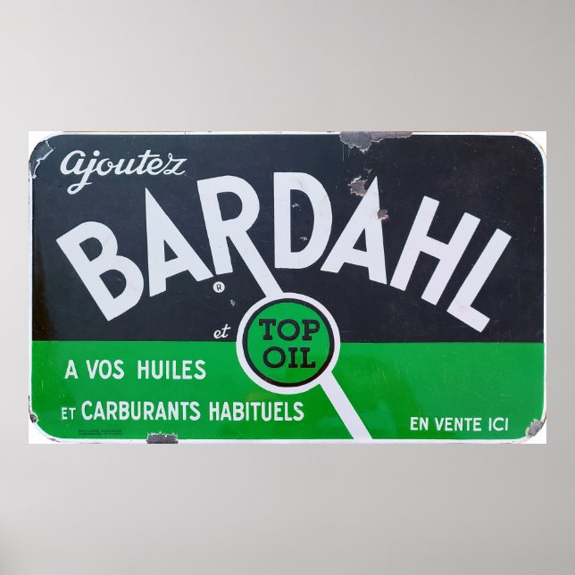 Affiche Bardahl Oil, vintage enamel sign. (Devant)