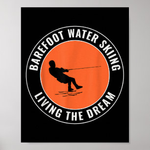 Affiche Barefooting Ski Nautique Pieds Nus Bateau À Moteur