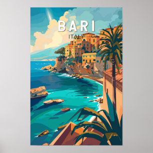 Affiche Bari Italie Voyage Art Vintage