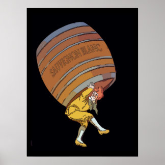 Affiche Baril à vin Sauvignon Blanc