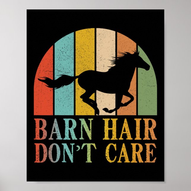 Affiche Barn Cheveux Pas De Soins Cheval cavalier Équitati (Devant)