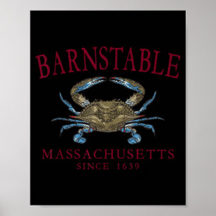 Affiche Barnstable Massachusetts Crab Town Depuis 1639