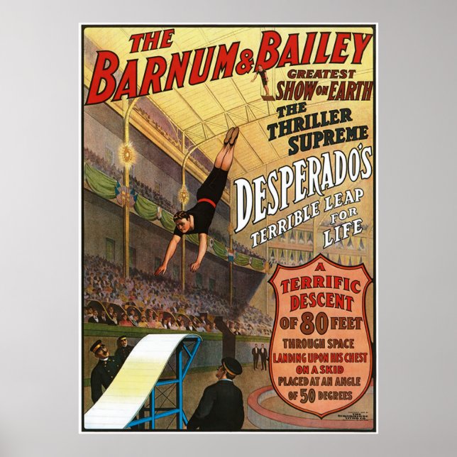 Affiche Barnum and Bailey Desperado's Leap for Life (Devant)
