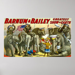 Affiche Barnum Bailey Eléphants Vintages