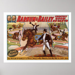 Affiche Barnum et plus petite publicité de cavalier de