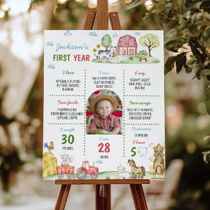 Affiche Barnyard Animal Première année Photo Milestone Pos