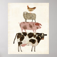 Barnyard Buds - Vache, cochon, mouton et hen