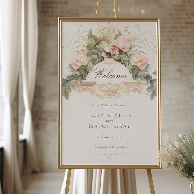 Affiche Baroque Wedding Welcome Sign (Créateur téléchargé)