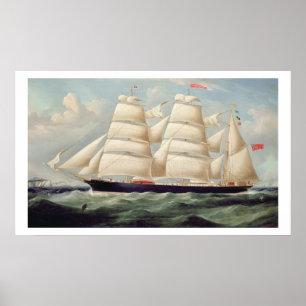 Affiche Barque Clipper 'Clendovey' (huile sur toile)