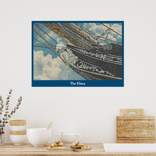 Affiche Barque Elissa Figurhead (Cuisine)