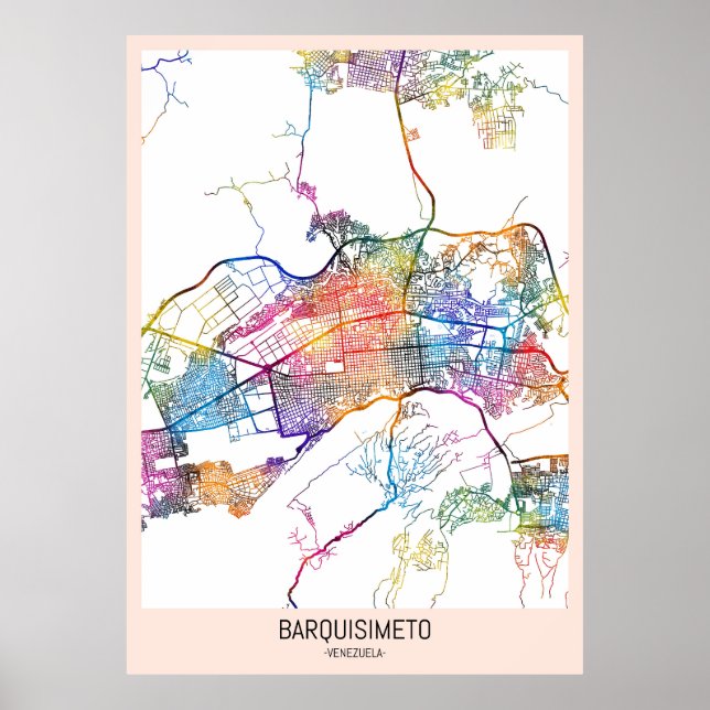 Affiche Barquisimeto Venezuela City Map (Devant)