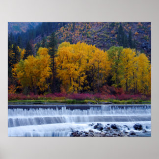Affiche Barrage de Wenatchee à l'automne