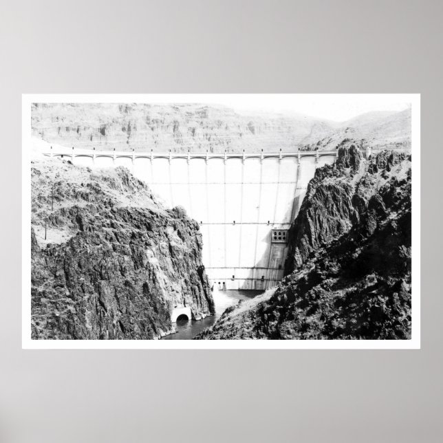 Affiche Barrage d'Owyhee près de Nyssa, Vintage de l'Orego (Devant)