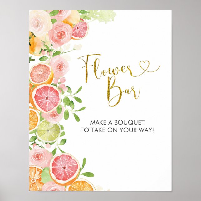 Affiche Barre à fleurs de Fête des mariées de agrumes de p (Devant)