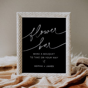 Affiche Barre à fleurs NOIR, faites votre signe de bouquet