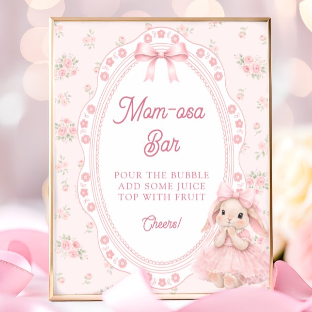 Affiche Barre à Mom-osa Baby Shower Little Bunny Arc en Ci (Créateur téléchargé)