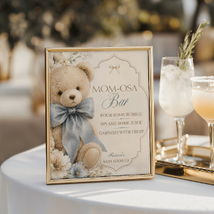 Affiche Barre à Mom-osa Ourson Floral