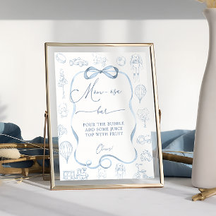 Affiche Barre à Mom-osa pour Baby Shower Toile de Jo Nurse