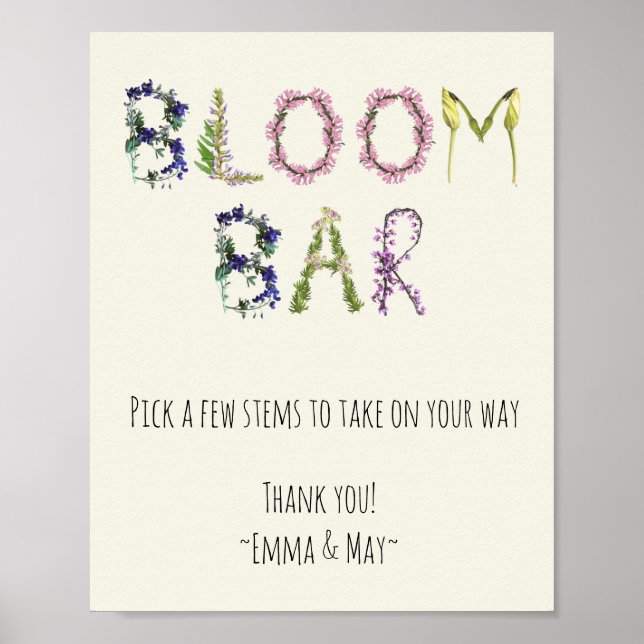 Affiche Barre Bloom - Instructions et nom personnalisables (Devant)