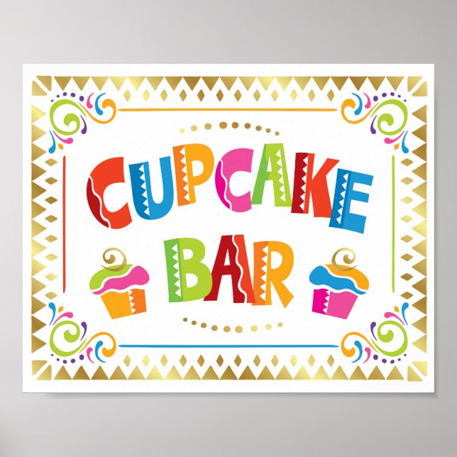 Affiche BARRE CUPCAKE Fiesta Party Signal (Devant)