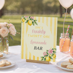 Affiche Barre de 21e anniversaire Freshly Yellow Stripes L