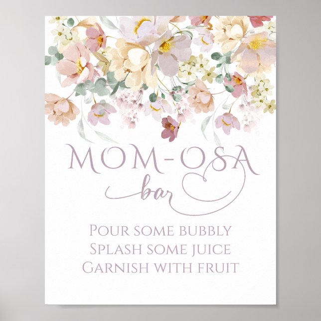 Affiche Barre de Baby shower de Fleur sauvage de printemps (Devant)
