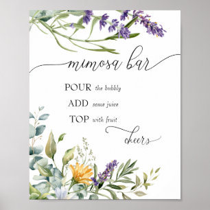 Affiche Barre de bulles   Fleur sauvage de fleurs   Bar Mi