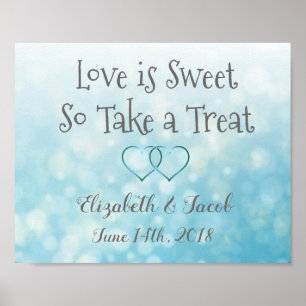 Affiche Barre de chocolat Bleu et Gris  L'amour est doux A