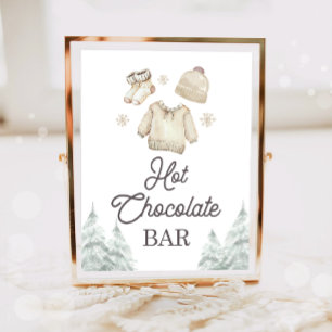 Affiche Barre de Chocolat Chaud Baby Il Fait Froid Dehors