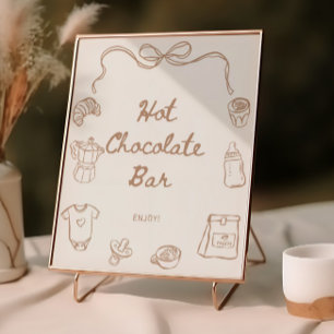 Affiche Barre de Chocolat Chaud Bébé en Route à la Main