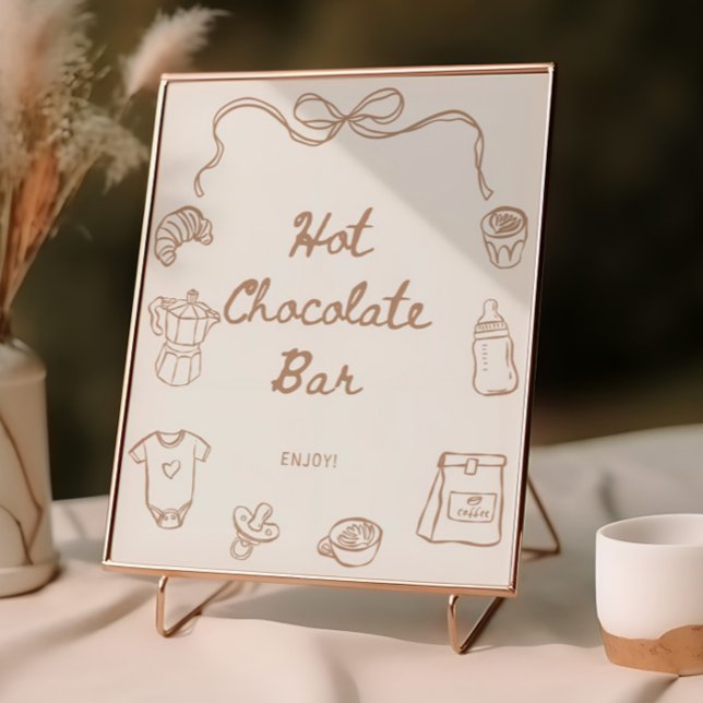 Affiche Barre de Chocolat Chaud Bébé en Route à la Main (Créateur téléchargé)