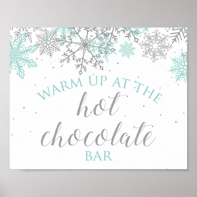Affiche Barre de Chocolat Chaud Hiver Onederland Sarcelle  (Devant)