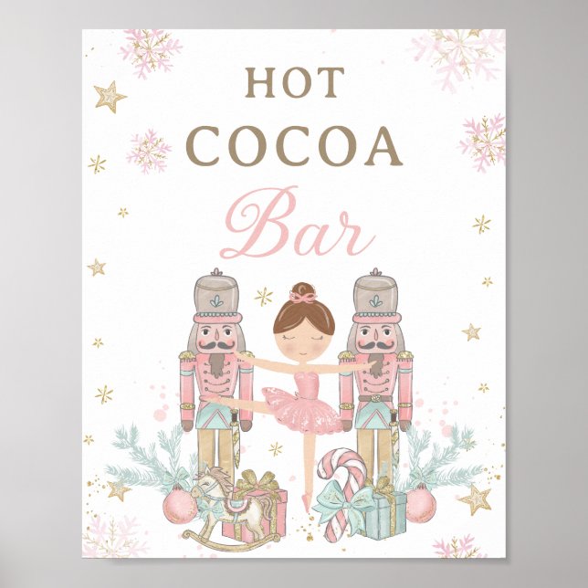 Affiche Barre de chocolat chaud rose Casse-Noisette Hiver  (Devant)