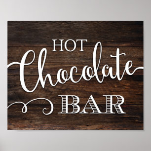 Affiche BARRE DE CHOCOLAT CHAUD Rustique