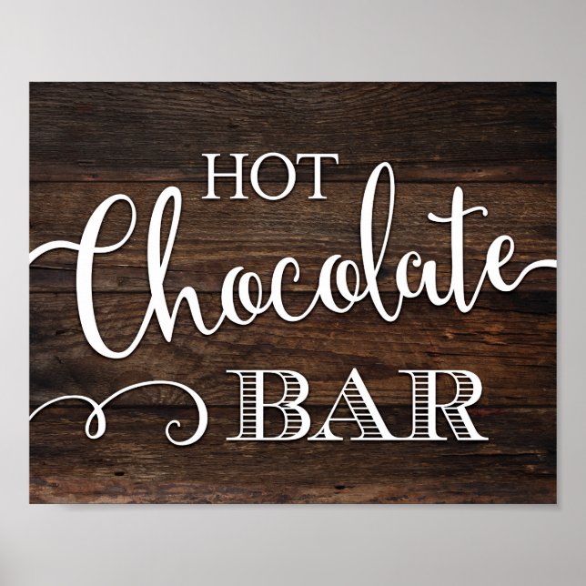 Affiche BARRE DE CHOCOLAT CHAUD Rustique (Devant)