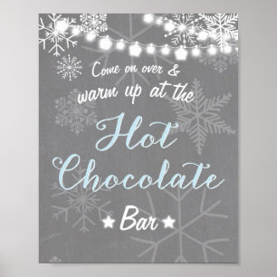 Affiche Barre de chocolat chaud Signal Blue Boy flocons de