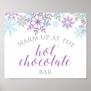 Affiche Barre de Chocolat Chaud Winter Onederland Violet