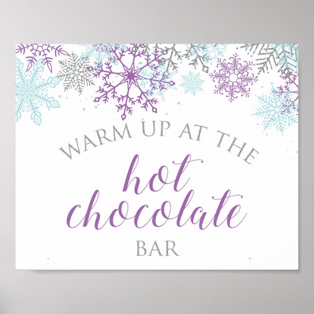 Affiche Barre de Chocolat Chaud Winter Onederland Violet (Devant)