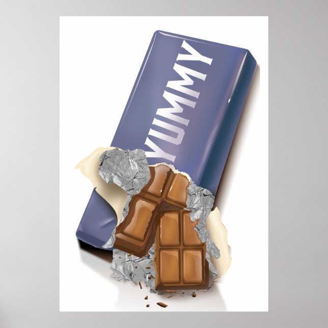 Affiche Barre de chocolat délicieux (Devant)
