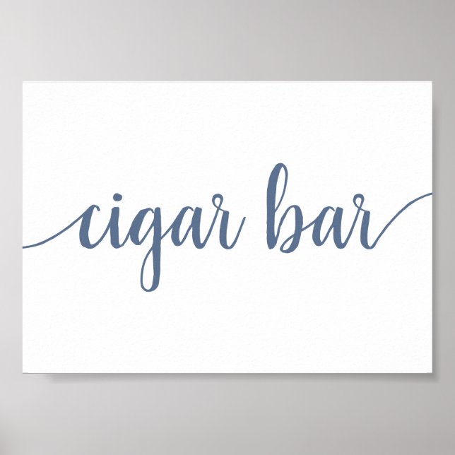 Affiche Barre de cigares simple | Dusty Blue Any Event Sig (Devant)