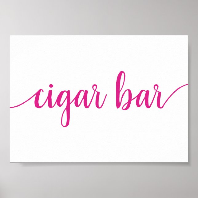 Affiche Barre de cigares simple | Hot Pink - Tout événemen (Devant)