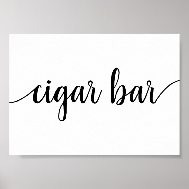 Affiche Barre de cigares simple | Script noir Tout événeme (Devant)