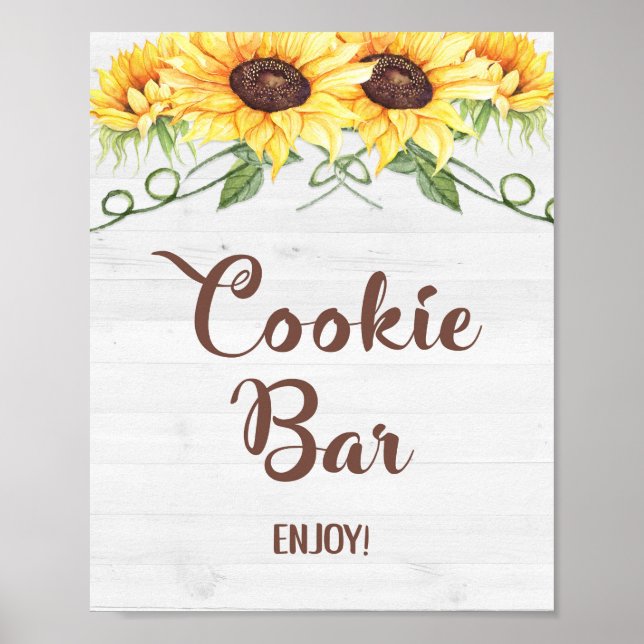 Affiche BARRE DE COOKIE Douche tournesol ou signe de fête (Devant)