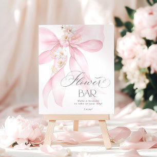Affiche Barre de fleurs à ruban rose Fleurs en bar