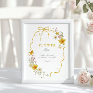 Affiche Barre de fleurs Arc floral Bébé naissant printemps