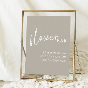 Affiche Barre de fleurs de Fête des mariées de script mini