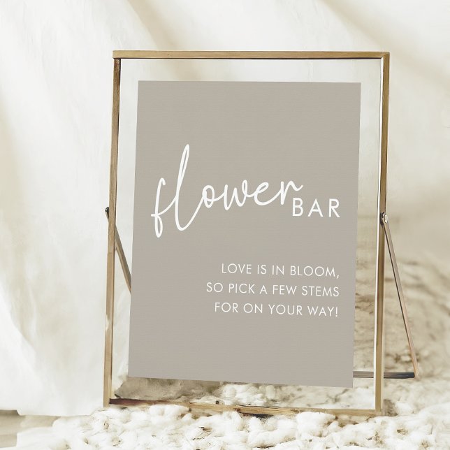 Affiche Barre de fleurs de Fête des mariées de script mini (Créateur téléchargé)